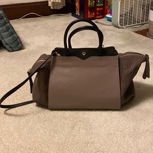 MCM leather satchel with crossbody strap
